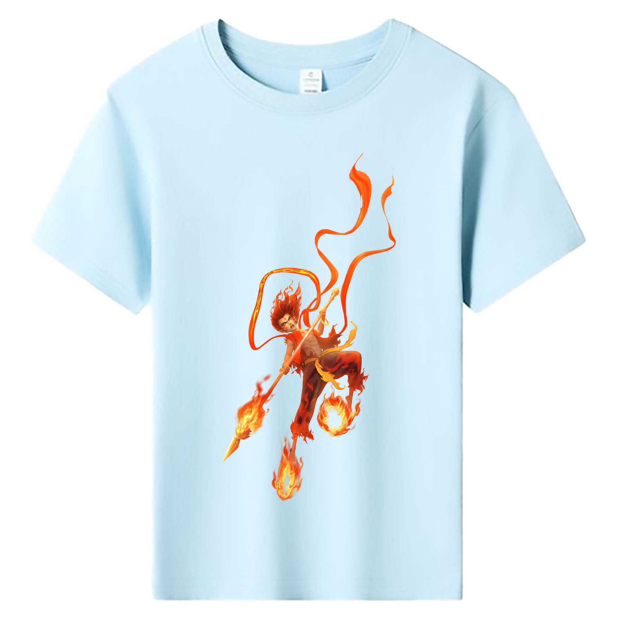 （画像用） Ne Zha 2 ナタ 魔童の大暴れ 綿100％キッズTシャツ（フロントプリント）